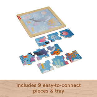 Fisher Price Μίνι Ξύλινο Παζλ Ζωάκια Του Βυθού - HXV17
