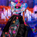 Συλλεκτική Barbie Día De Muertos 2024 Collectible Doll in Ruffled Black Gown - HRM72