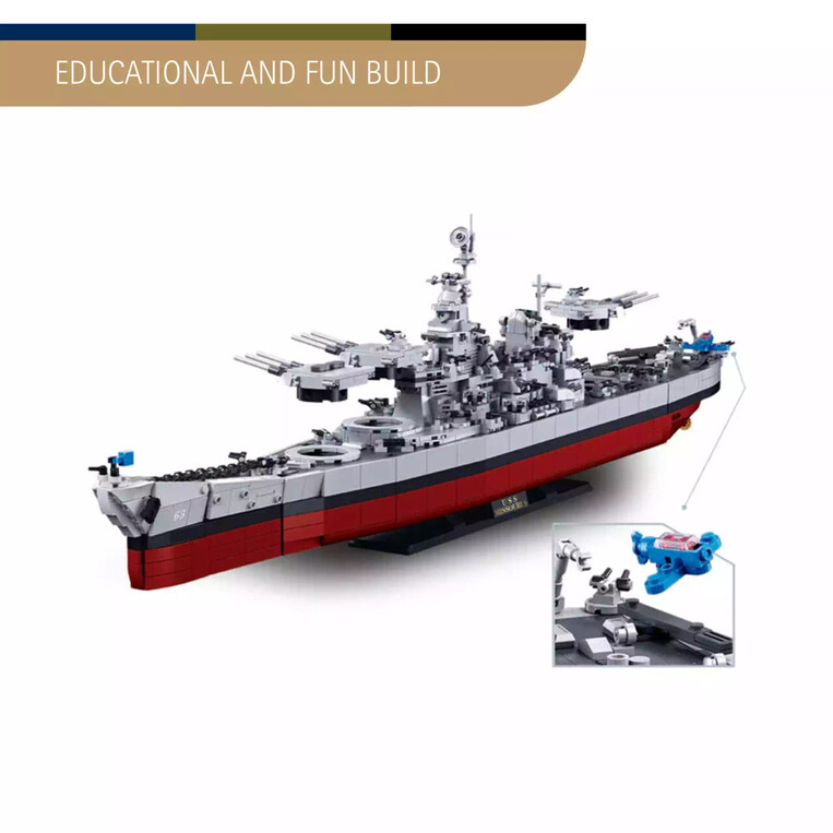 Sluban - Model brick Battleship USS Missouri 1/350 Set - M38-B1291