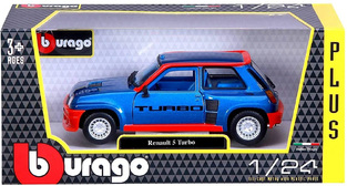 Bburago Diecast 1:24 Hobby Car Renault 5 Turbo Blue/Red - 18/21088