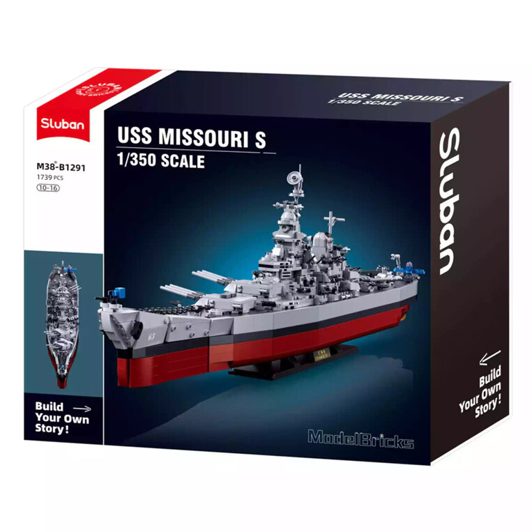 Sluban - Model brick Battleship USS Missouri 1/350 Set - M38-B1291
