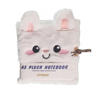 Λούτρινο Ημερολόγιο Με Κλειδαριά Bunny 15x19 εκ Λευκό - 17219611