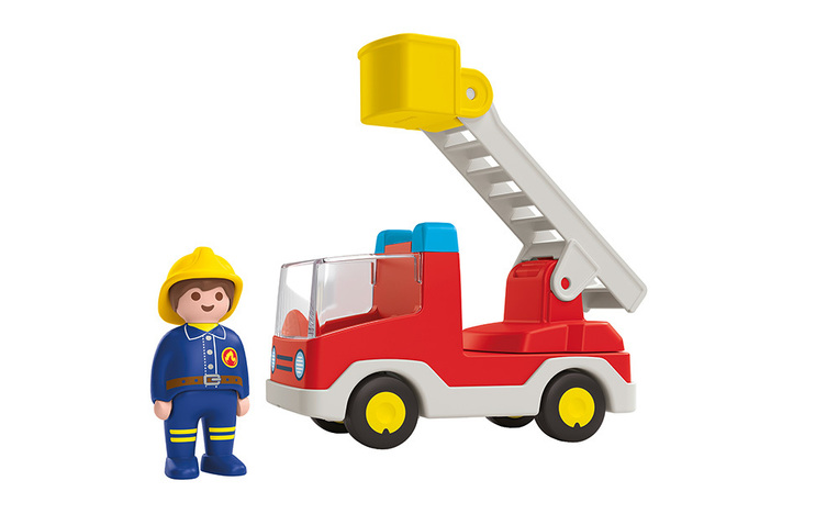 Playmobil Junior Πυροσβέστης Με Κλιμακοφόρο Όχημα - PL71683