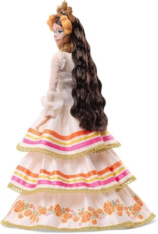 Barbie Signature Doll Día De Muertos In Ruffled Cream Gown - JBJ05