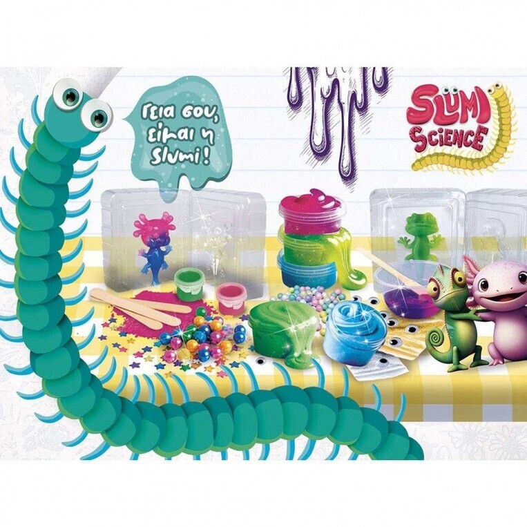 Slumi Science Squish & Slime 2 σε 1 Σετ Δημιουργίας Ζουλιχτού Mε Χλαπάτσα - GR110360