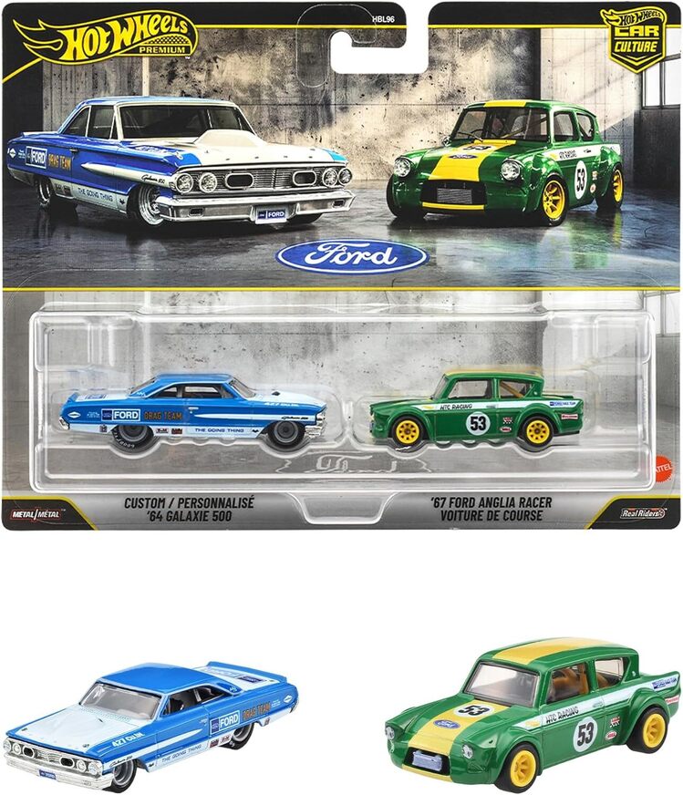HW Premium Σετ των 2 - Custom '64 Galaxie 500 & '67 Ford Anglia Racer - JHW50