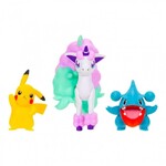 Pokemon 3 Battle Figures Pack Gible, Pikachu & Galarian Ponyta - PKW4097