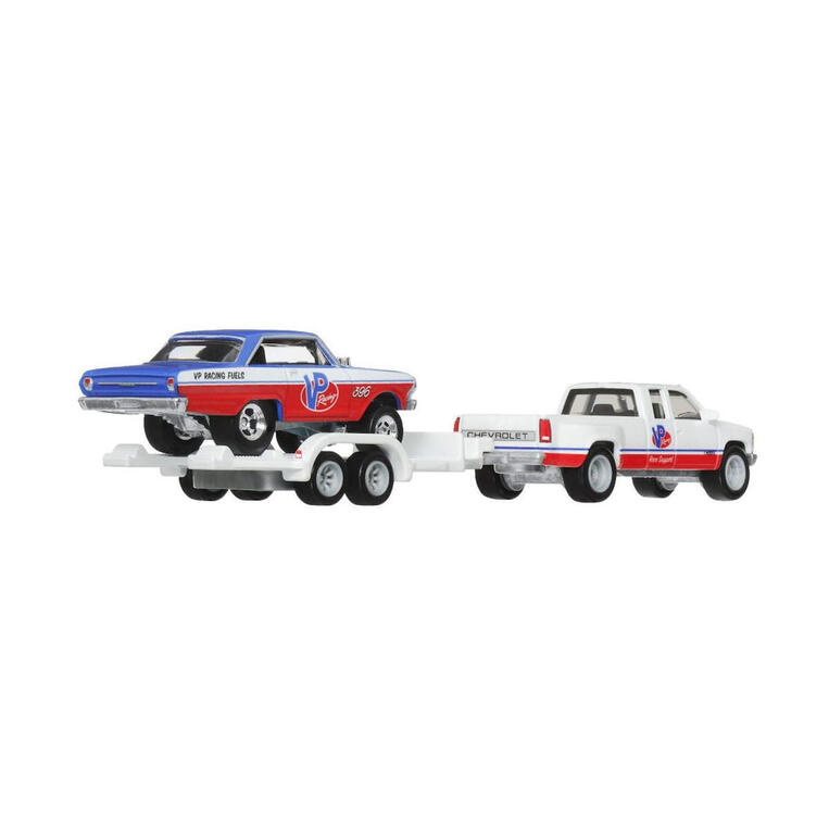 Hot Wheels: Premium Car Culture Team Transport - `63 Chevy Nova `88 Chevy Silverado 3500 VP Racing - HRV42
