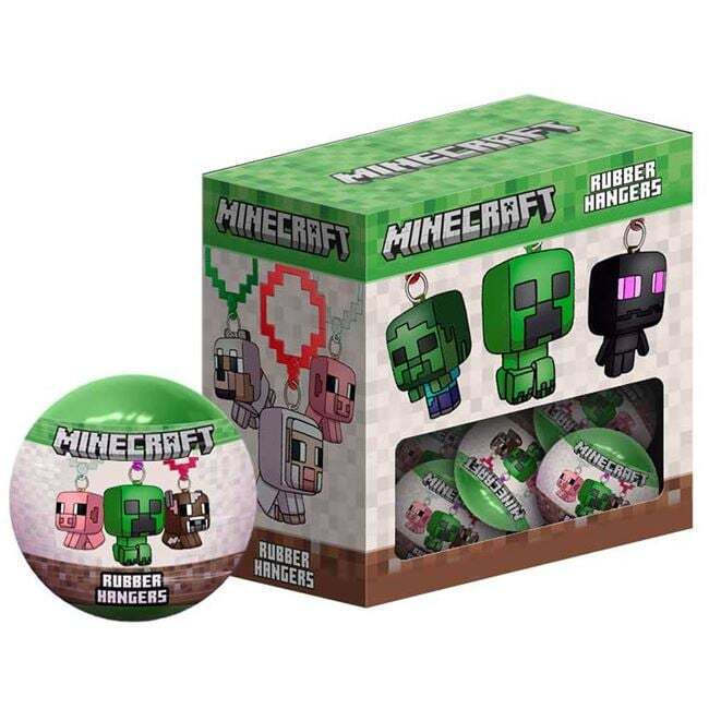 Minecraft Rubber Hangers Φιγούρα Μπρελόκ Μπαλάκι Έκπληξη - 10588746