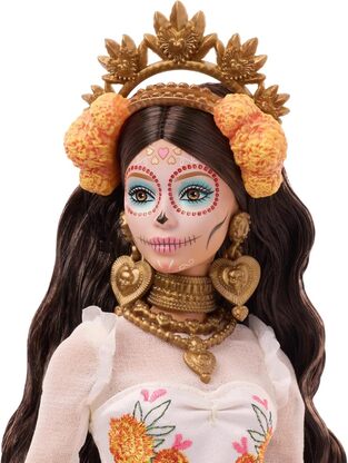 Barbie Signature Doll Día De Muertos In Ruffled Cream Gown - JBJ05