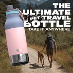 Asobu Buddy Bottle: Portable Water Bottle with Dog Bowl - Pastel Pink - GRAF005732