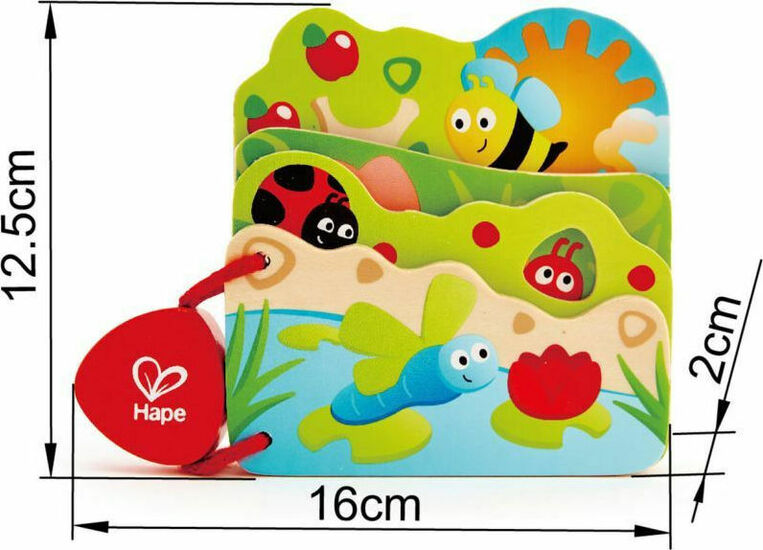 Hape Early Explorer Ξύλινο Baby's Bug Βιβλιαράκι - E0043A