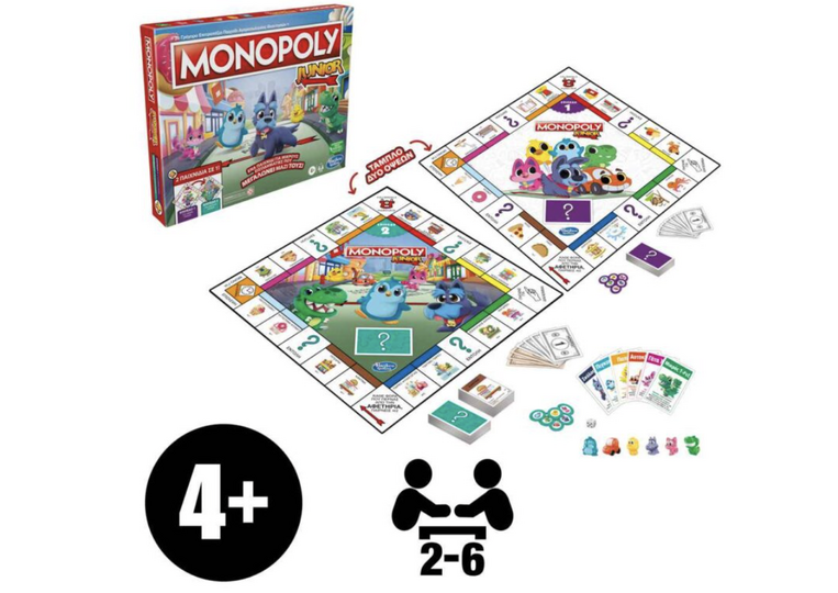 Hasbro Gaming Monopoly Junior 2 σε 1 - F8562