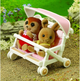 The Sylvanian Families - Καροτσάκι Διδύμων Ροζ - SF4533