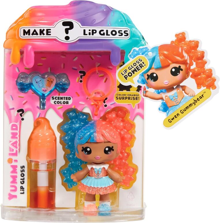 Yummiland Lip Gloss Doll: Mystery Color Change - Gwen Gummybear - 546580EUC