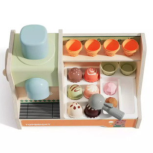 Top Bright: Ξύλινο Παιχνίδι Παγωτομηχανή Με Αξεσουάρ - 460134