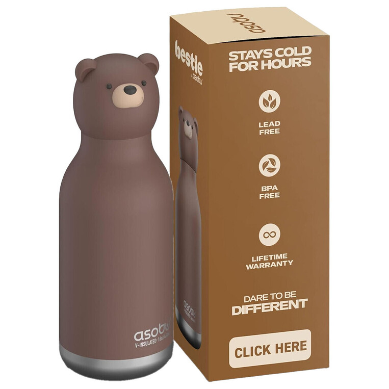Asobu Παιδικό Παγούρι Θερμός Brown Bear 460ml - GRAF05830