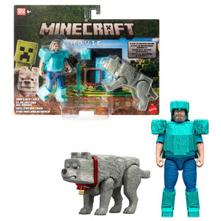 Minecraft The Movie Steve & Wolf set 2 figures - JFR71