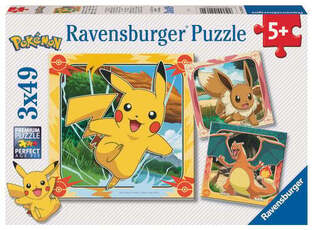 Ravensburger Puzzle: Pokemon Pikachu 3x49 pcs - 12004062
